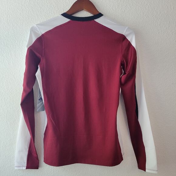Asics Women's Roll Shot Maroon and White Long Sleeve Top Size Small NWT Athletic - Picture 10 of 10